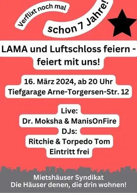 szene-Radar - LAMA und Luftschloss feiern, Wechselnde Orte  in Freiburg im Breisgau