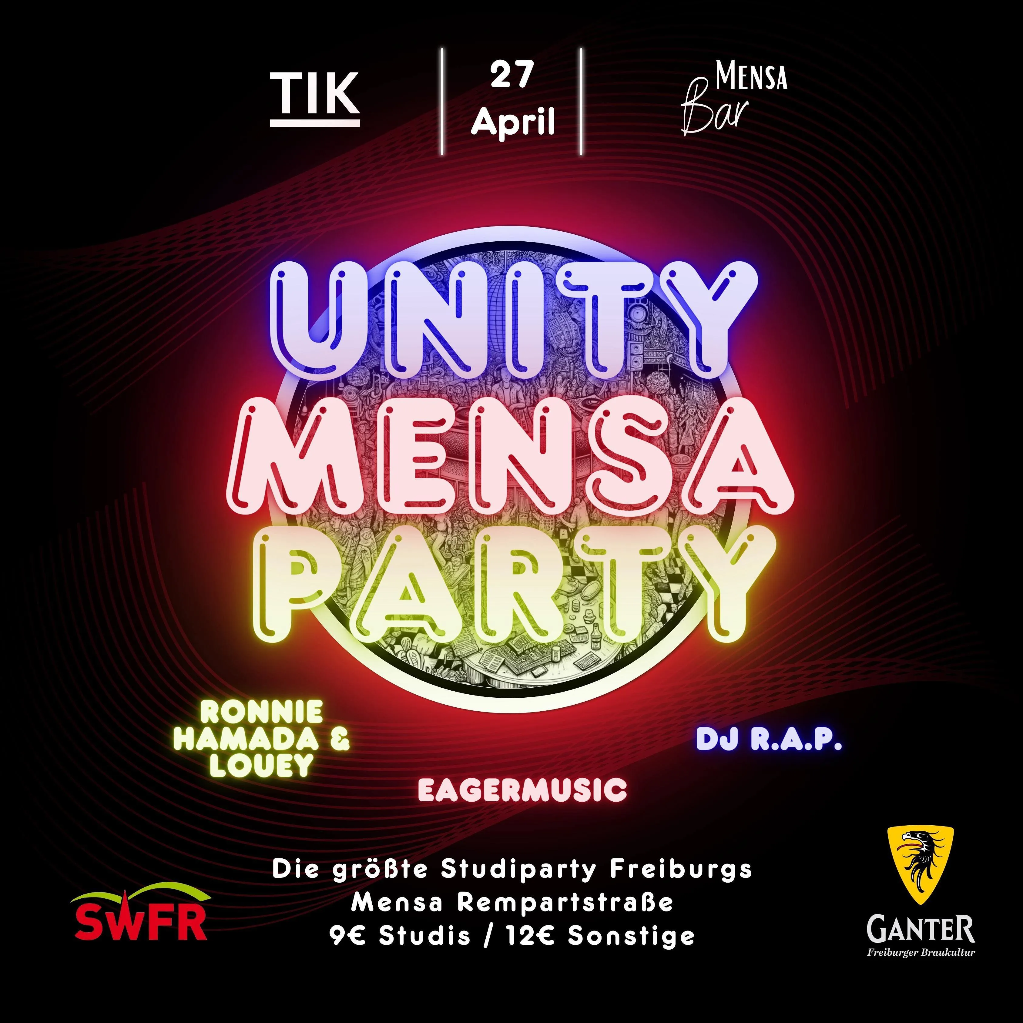 szene-Radar - Unity Mensa - Party, MensaBar  in Freiburg im Breisgau