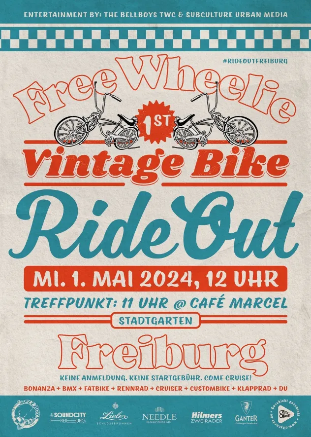FREE WHEELIE - 1st Vintage Bike Ride Out Freiburg