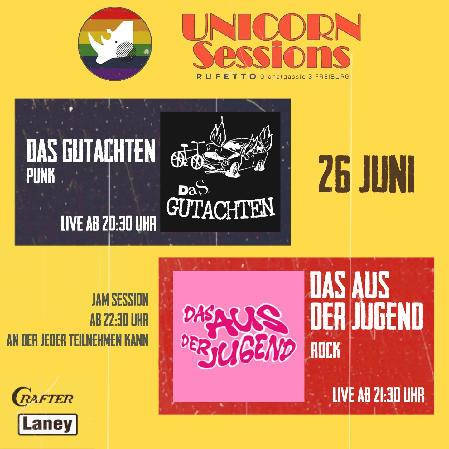 szene-Radar - Unicorn Sessions präsentiert - Das Gutachten + Das aus der Jugend, Ruefetto  in Freiburg im Breisgau