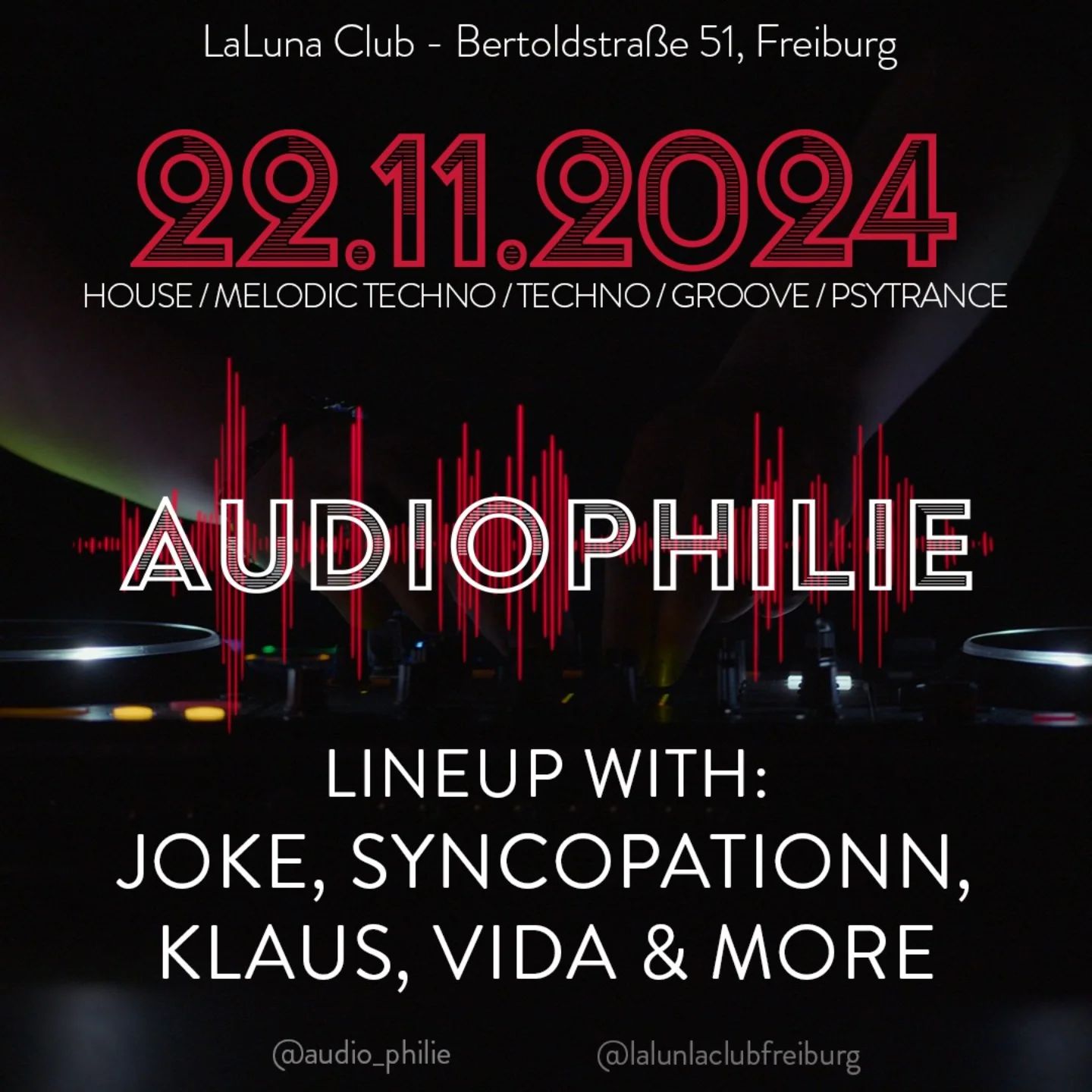 szene-Radar - Audiophilie Techno Party, Laluna  in Freiburg im Breisgau