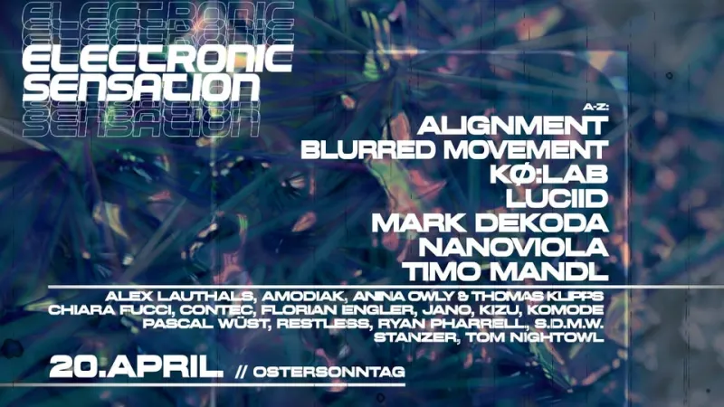 szene-Radar - ELECTRONIC SENSATION w/ Alignment, Blurred Movement, KO:LAB, Luciid, Mark Dekoda, ...., Hans Bunte Areal  in Freiburg im Breisgau