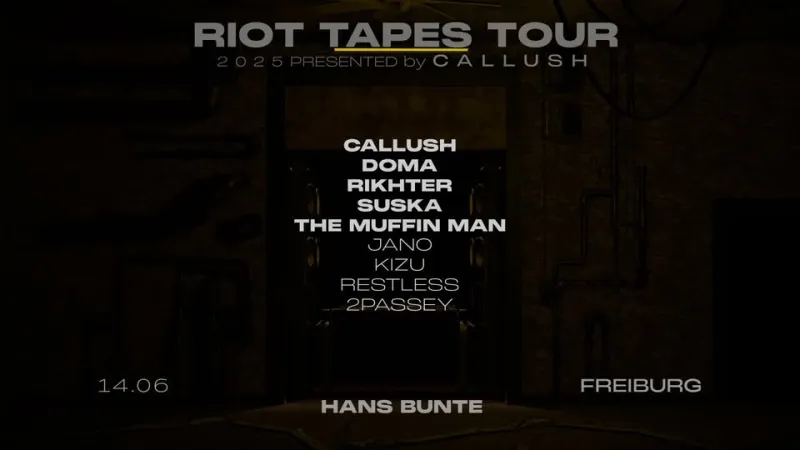szene-Radar - RIOT TAPES - CALLUSH, RIKHTER, DOMA, uvm., Hans Bunte Areal  in Freiburg im Breisgau