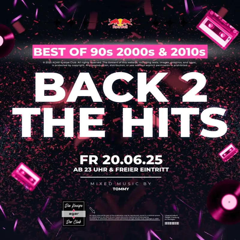 szene-Radar - BACK 2 THE HITS, AGAR  in Freiburg im Breisgau