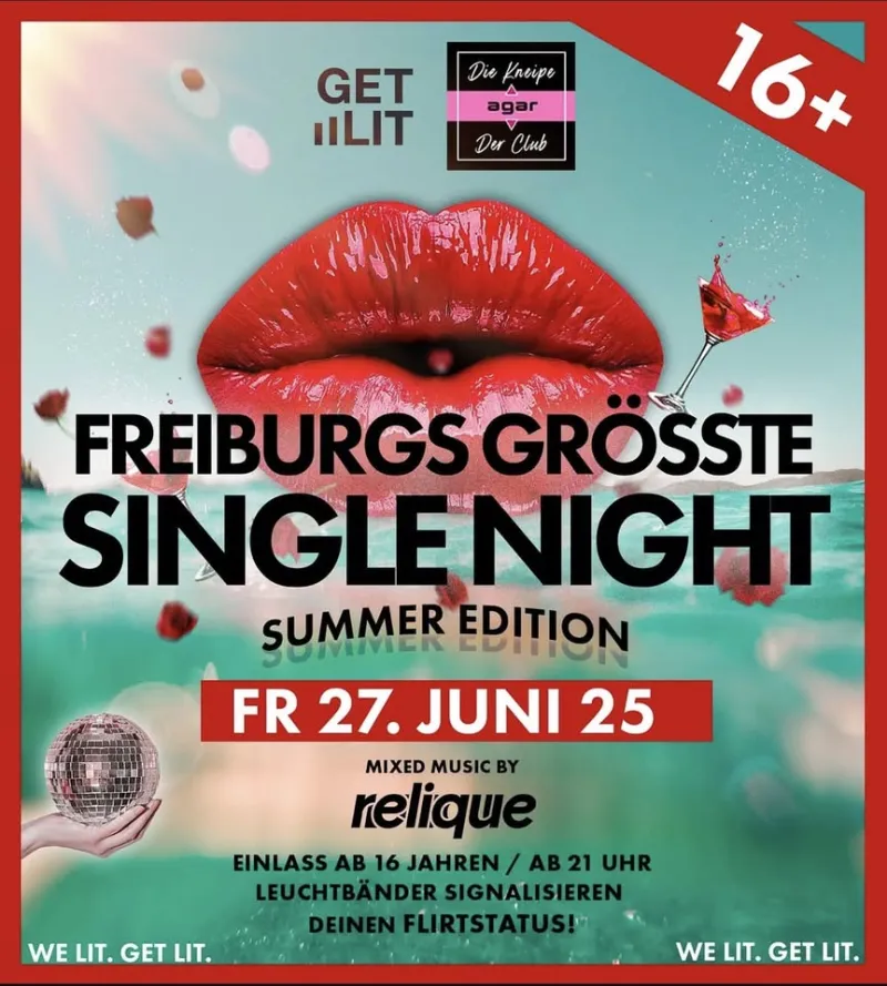 szene-Radar - SINGLE NIGHT 16+, AGAR  in Freiburg im Breisgau