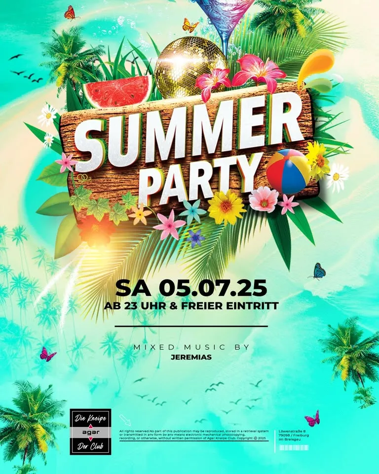 szene-Radar - SUMMER PARTY, AGAR  in Freiburg im Breisgau