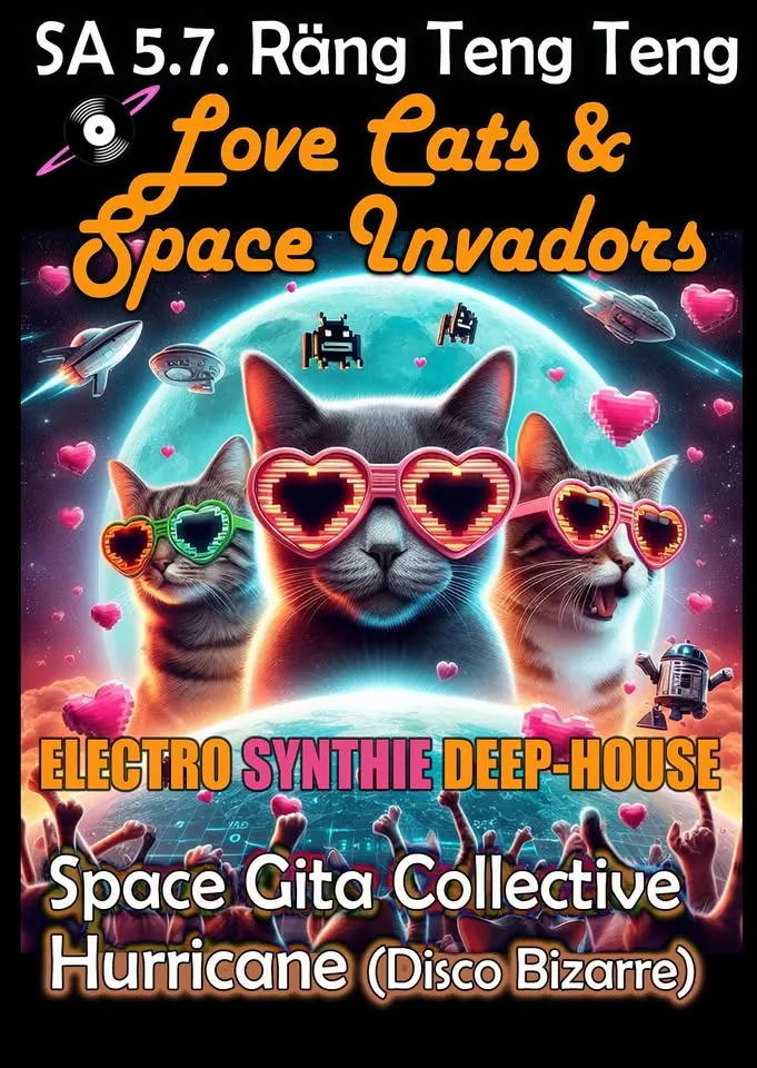 szene-Radar - LOVE CATs & SPACE INVADORs mit Space GITA Collective & Hurricane - Disco Bizarre, Rängtengteng  in Freiburg im Breisgau