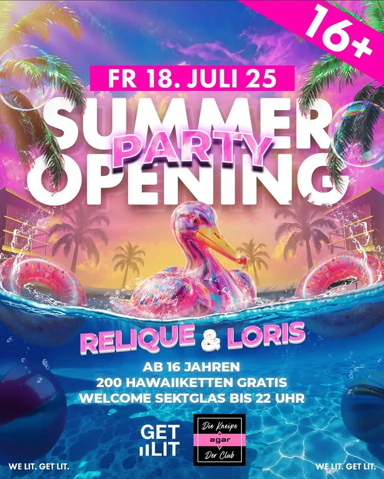 szene-Radar - SUMMER OPENING PARTY 16+, AGAR  in Freiburg im Breisgau