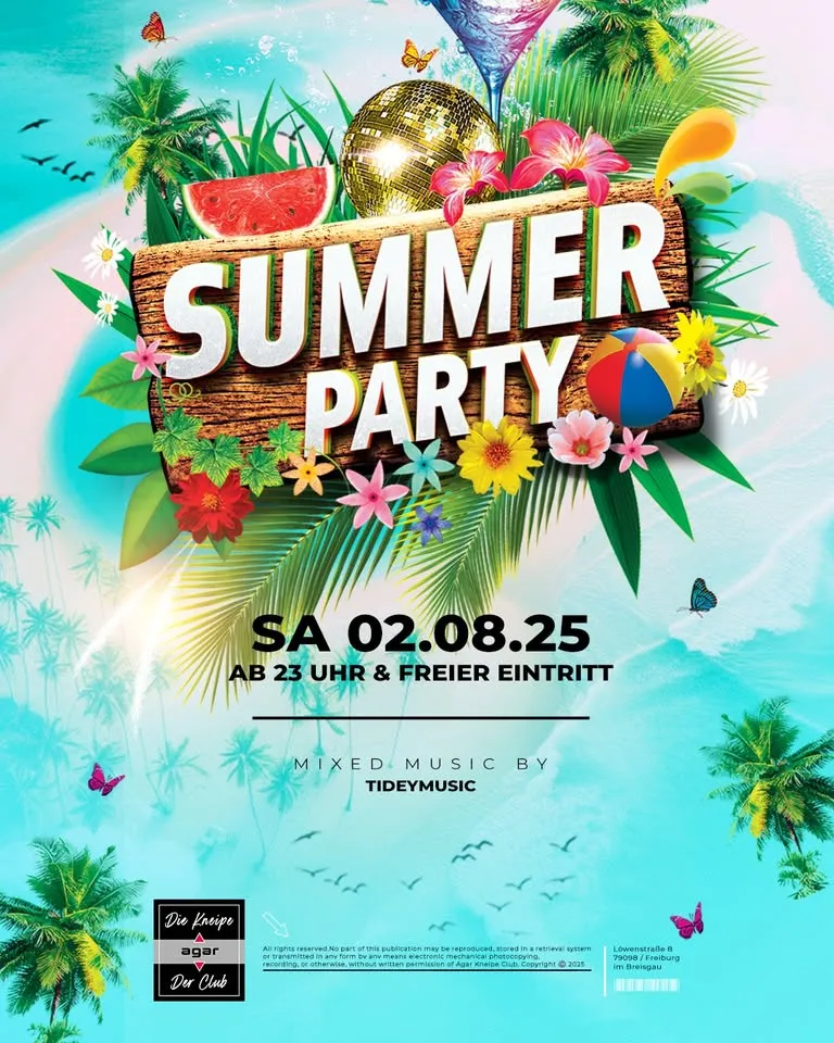 szene-Radar - SUMMER PARTY, AGAR  in Freiburg im Breisgau