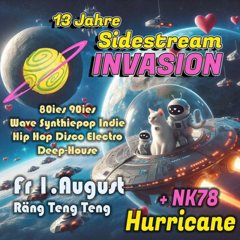 szene-Radar - SIDESTREAM INVASION (13 Years Birthday) mit NK78 & Hurricane, Rängtengteng  in Freiburg im Breisgau