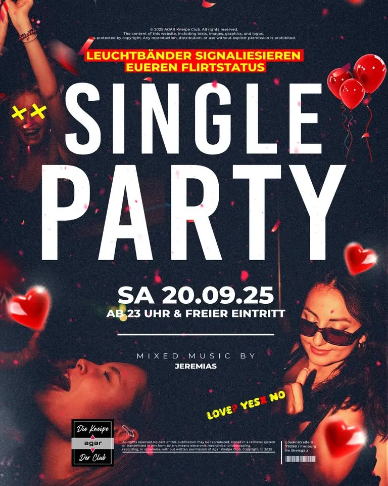 szene-Radar - SINGLE PARTY, AGAR  in Freiburg im Breisgau