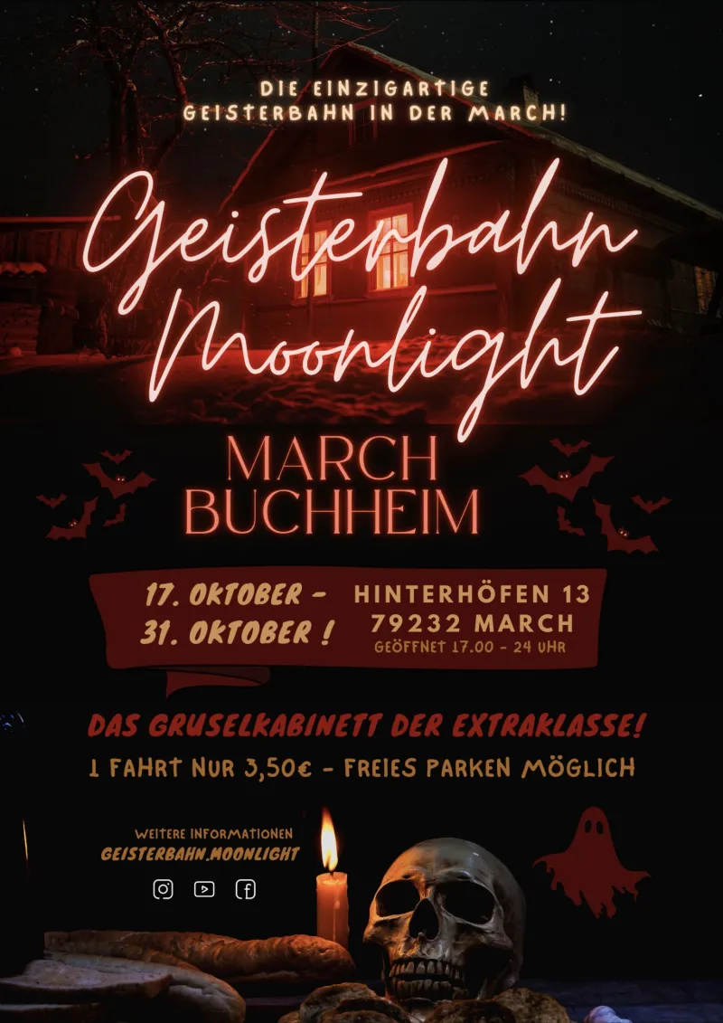 szene-Radar - Geisterbahn Moonlight in der March!, Wechselnde Orte  in Freiburg im Breisgau