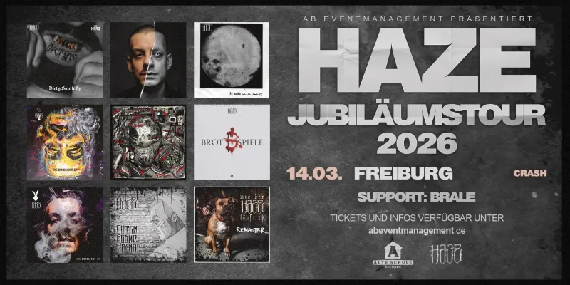 szene-Radar - HAZE Jubiläumstour 2026, Crash  in Freiburg im Breisgau