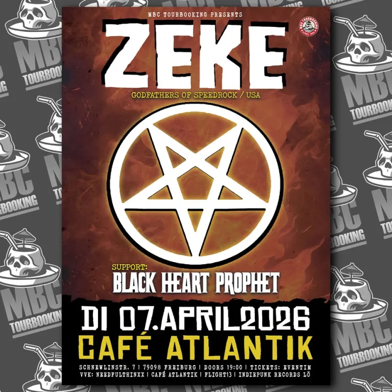 szene-Radar - ZEKE (USA) & BLACK HEART PROPHET (DE) - Cafe Atlantik/Freiburg, Cafe Atlantik  in Freiburg im Breisgau