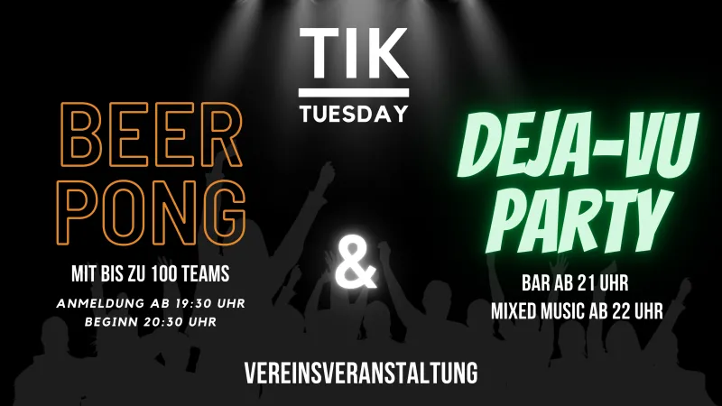 szene-Radar - BIERPONG-TURNIER / DEJA-VU-Party im TIK, TIK  in Freiburg im Breisgau