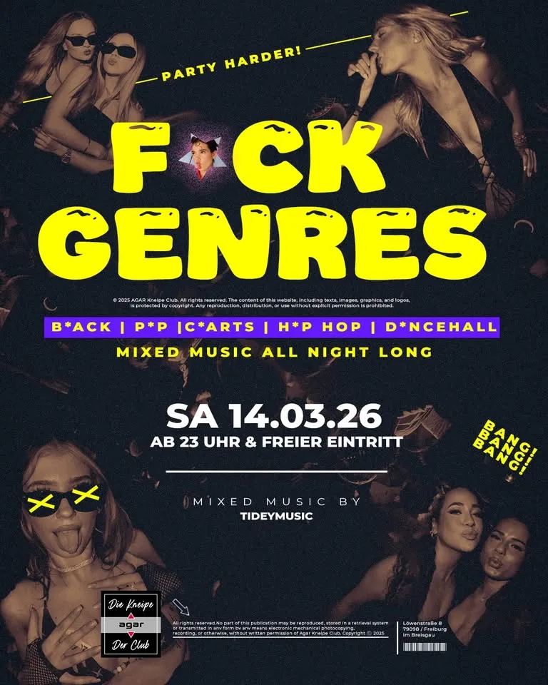 szene-Radar - F*CK GENRES, AGAR  in Freiburg im Breisgau