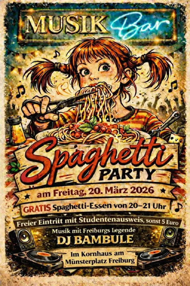 szene-Radar - Studenten-Spaghetti-Party, Musik Bar  in Freiburg im Breisgau