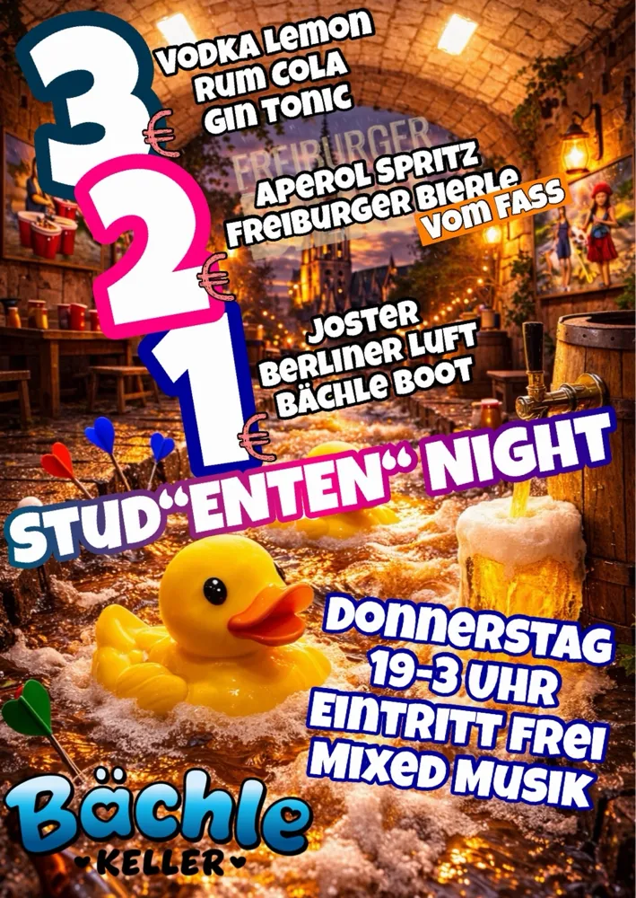 szene-Radar - Stud"enten" Night, Bächle Keller  in Freiburg im Breisgau