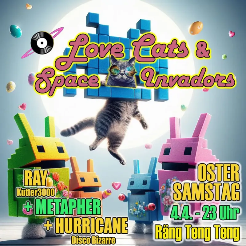szene-Radar - LOVE CATS & SPACE INVADORS - Mit Metapher, Ray (Kutter3000) & Hurricane (Disco Bizarre), Rängtengteng  in Freiburg im Breisgau