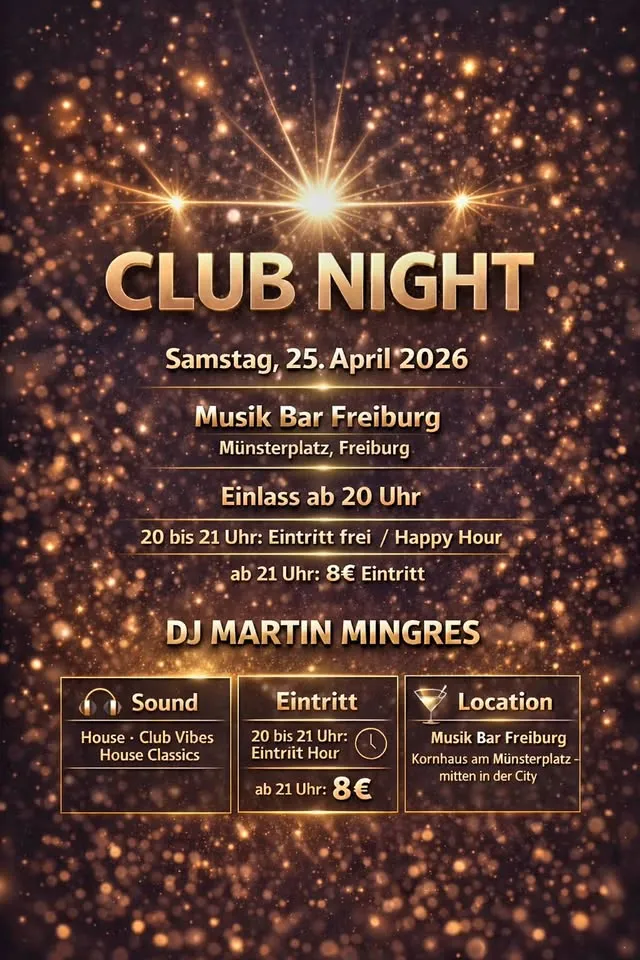 szene-Radar - Club Night mit DJ Martin Mingres, Musik Bar  in Freiburg im Breisgau