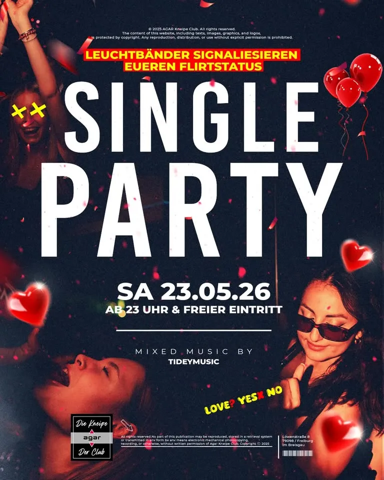 szene-Radar - SINGLE PARTY, AGAR  in Freiburg im Breisgau