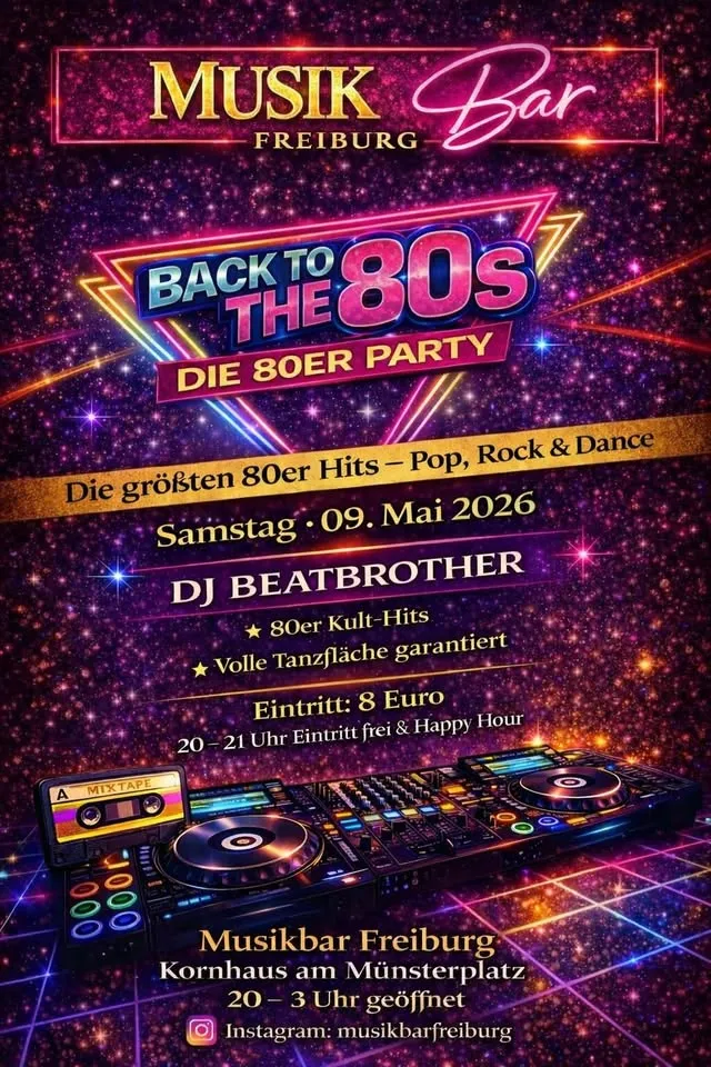 szene-Radar - 80er Party in der Musik Bar Freiburg, Musik Bar  in Freiburg im Breisgau