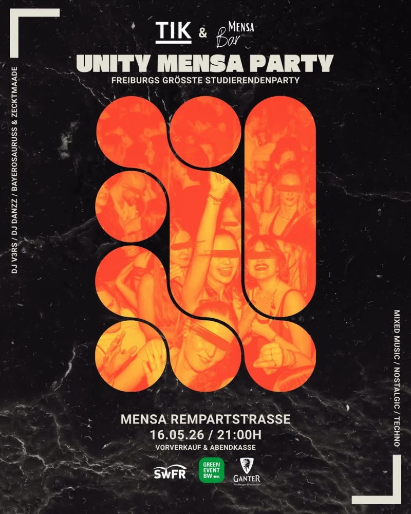 szene-Radar - UNITY Mensa Party, MensaBar  in Freiburg im Breisgau