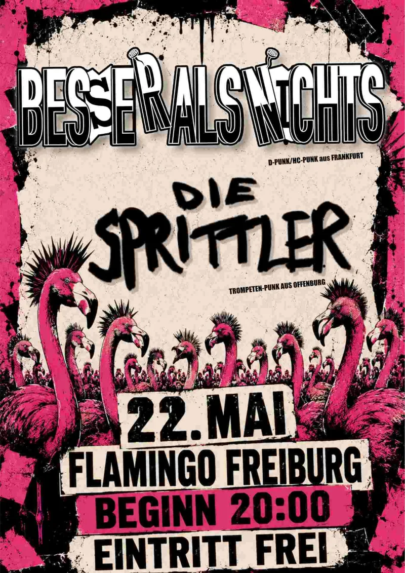 szene-Radar - BESSER ALS NICHTS & DIE SPRITTLER, Flamingo  in Freiburg im Breisgau