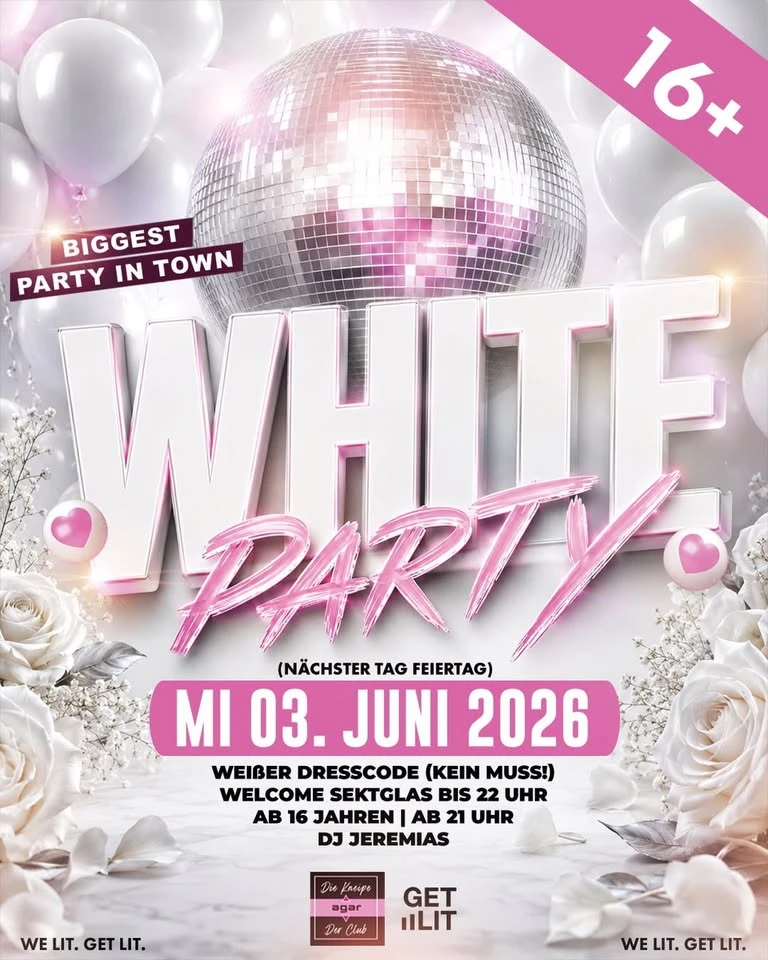 szene-Radar - WHITE PARTY 16+, AGAR  in Freiburg im Breisgau