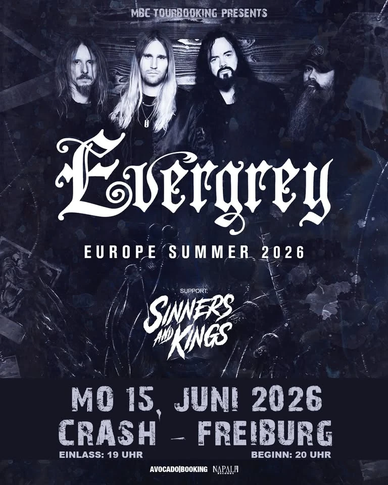 szene-Radar - EVERGREY + Support: SINNERS AND KINGS, Crash  in Freiburg im Breisgau