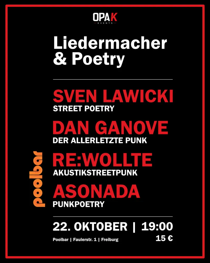 szene-Radar - DAN GANOVE + RE:WOLLTE + MARCO ASONADA + SVEN LAWICKI, Poolbar Faulerbad  in Freiburg im Breisgau
