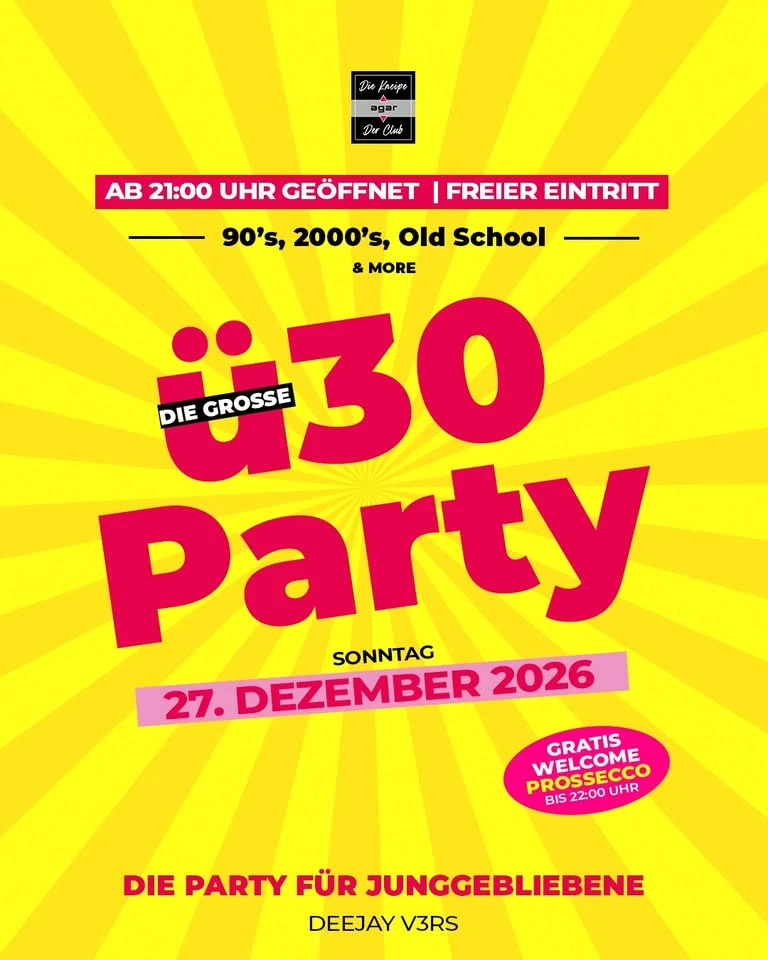 szene-Radar - Ü30 PARTY, AGAR  in Freiburg im Breisgau