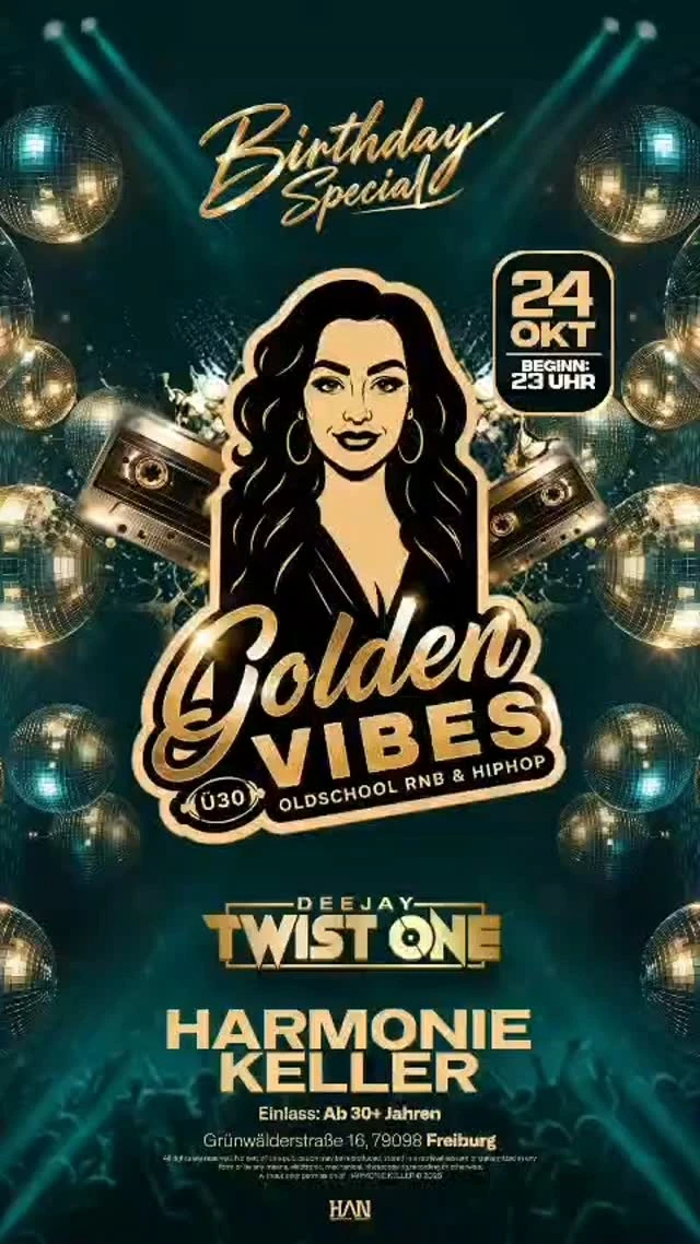 szene-Radar - Golden Vibes Ü30 Oldschool, Harmoniekeller  in Freiburg im Breisgau